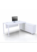 [OZ-SL-113WT]Escritorio Ejecutivo Slimline Blanco con retorno medidas: 62.99" X 62.99" X 29.52" linea AJN™