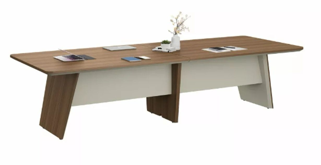 [DG15-C0132]Mesa de sala de juntas rectangular Australian oak / ash gray medidas de 125”x 48” x 29.5” para 8 o 10 personas