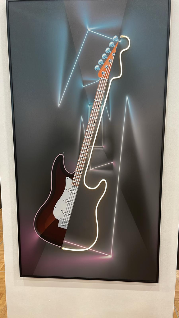 Cuadro decorativo led guitarra 