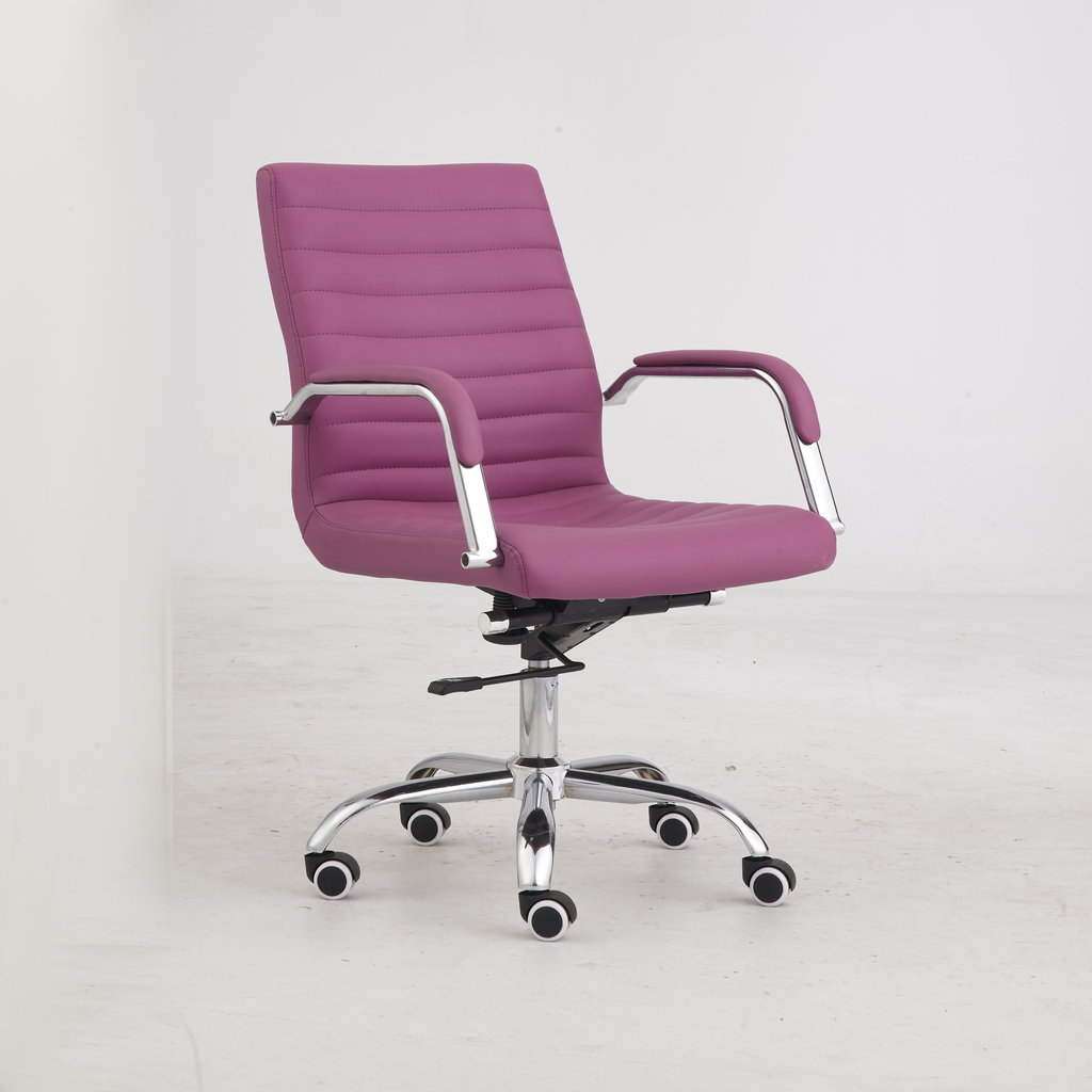 [YS606]Silla de oficina de cuero morado