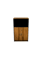 OZ-1930 Gabinete con la parte superior descubierta con medidas: 31.49" Ancho X 15.74" Profundidad X 47.24" Altura en tono cafe roble con negro linea AJN™