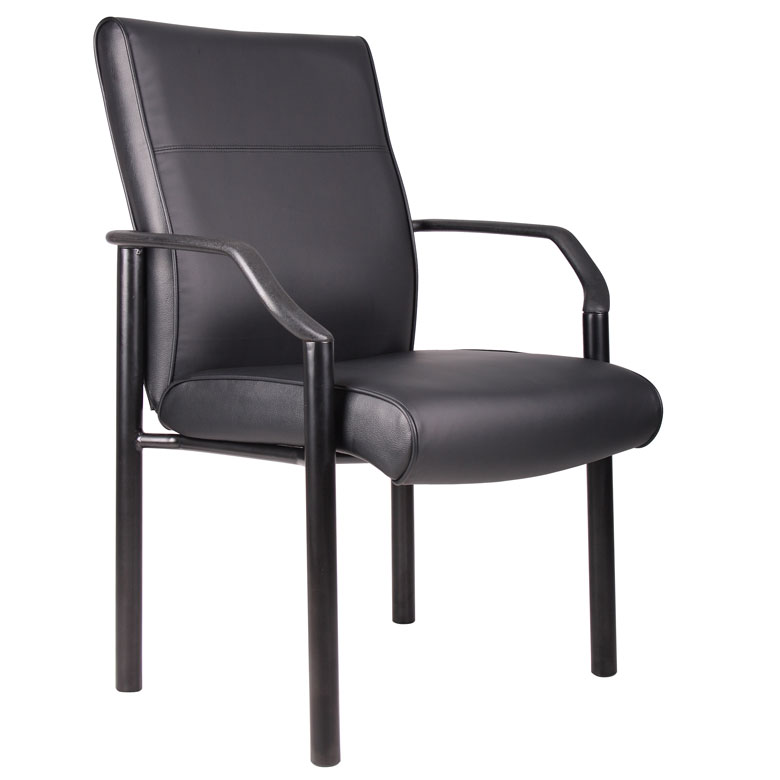 [B689]Silla Boss para invitados con respaldo medio LeatherPlus