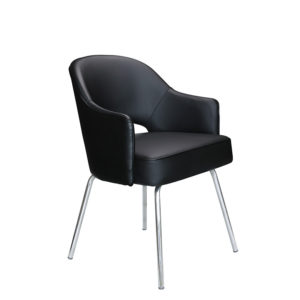 Silla Boss de vinil negro para invitados